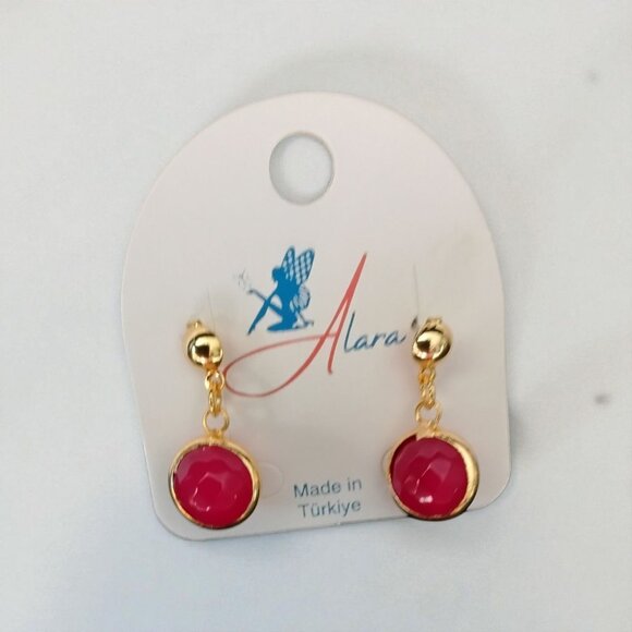 NEW!!! Alara Red Turkiye Earrings - Picture 3 of 6